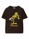Burberry Brown T-shirt For Kids With Logo And Bee In Black