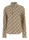 Burberry Beige All Over Check Shirt In Brown