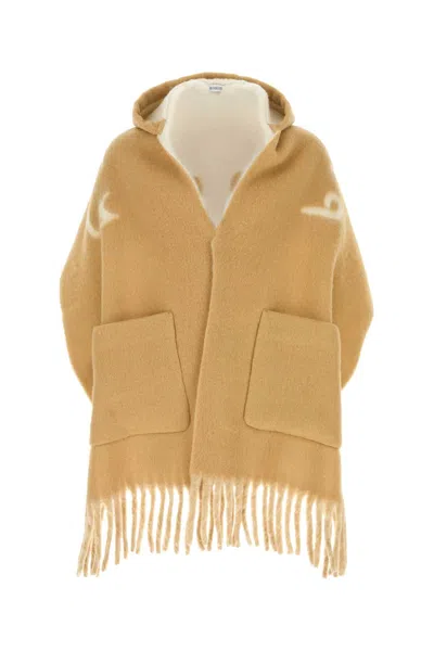 Burberry Beige Alpaca Wool Scarf In Brown