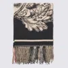 Burberry Beige And Black Cashmere Scarf