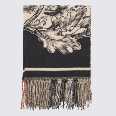 Burberry Beige And Black Cashmere Scarf