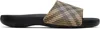 Burberry Check Dive Slides Sand In Sand Ip Check
