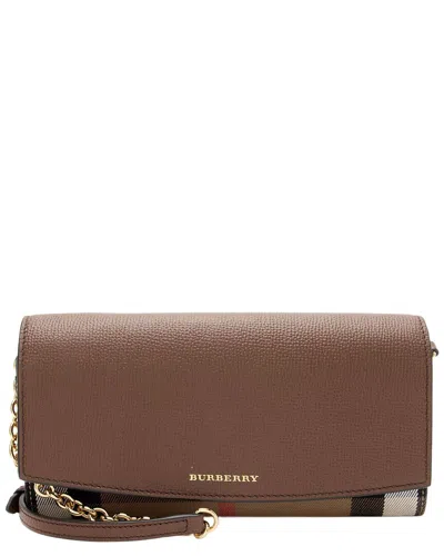 Burberry Beige & Brown Canvas & Leather Henley Chain Wallet (authentic Pre-loved)