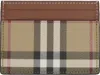Burberry Beige & Brown Check Case Card Holder