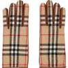 Burberry Check-pattern Gloves In Archive Beige Ip Chk