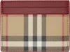 Burberry Check Pattern Compact Credit Card Case In Brown
