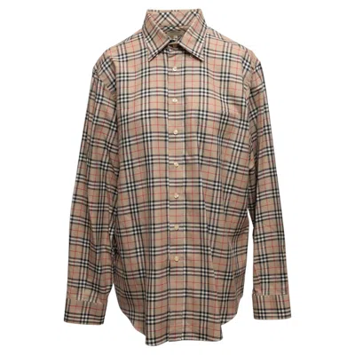 Pre-owned Burberry Beige & Multicolor  Nova Check Button-up Shirt Size Us Xl In Brown