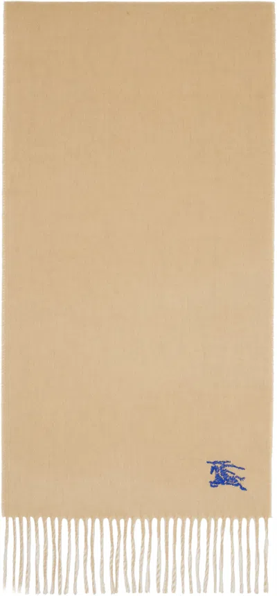 Burberry Beige & Off-white Cashmere Scarf In Yellow