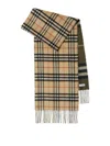Burberry Beige And Olive Check Patterned Scarf With Fringed Edges In Neutrals