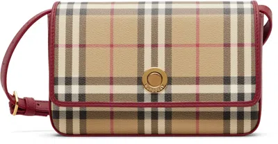 Burberry Beige & Red Hampshire Bag
