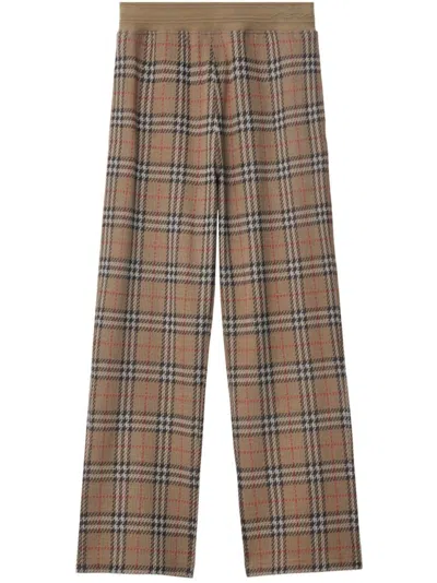 BURBERRY BURBERRY BEIGE ARCHIVE TROUSERS WITH CHECK