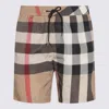 Burberry Beige Check Swim Shorts In Beige