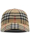 Burberry Beige Beige Check Motif Baseball Cap In Beige