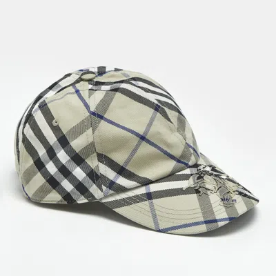 Pre-owned Burberry Beige Bias Check Cotton Baseball Cap S In Sand