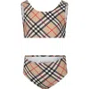 BURBERRY BEIGE BIKINI FOR GIRL WITH VINTAGE CHECK