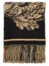 Burberry Pattern Jacquard Checked Fringed-edge Scarf In Black