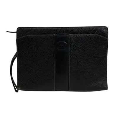 Pre-owned Burberry Beige Black Leather Clutch Bag () In Multi