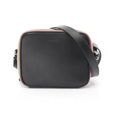 Pre-owned Burberry Beige Black Red Color Leather Shoulder Bag ()