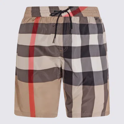 Burberry Beige Boxer Beachwear In Multi