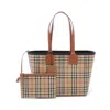 Burberry Beige Brown Multi-color Canvas Leather Tote Bag In Beige, Brown, Multi-color
