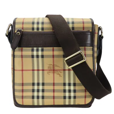 Pre-owned Burberry Beige Brown Pvc Leather Shoulder Bag ()