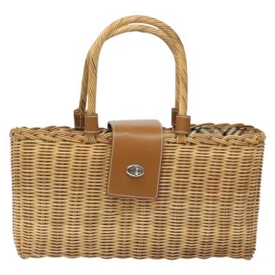 Pre-owned Burberry Beige, Brown Wicker Tote Bag ()