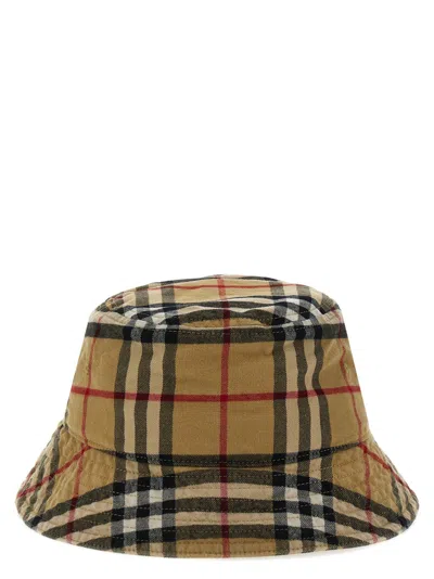 BURBERRY BEIGE BUCKET HAT CHECK