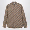 Burberry Button-down Collar Logo-embroidered Checked Cotton-flannel Shirt