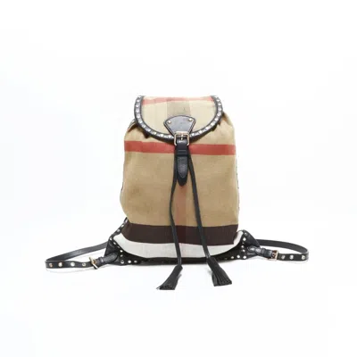 Pre-owned Burberry Beige Canvas Backpack () In Sand