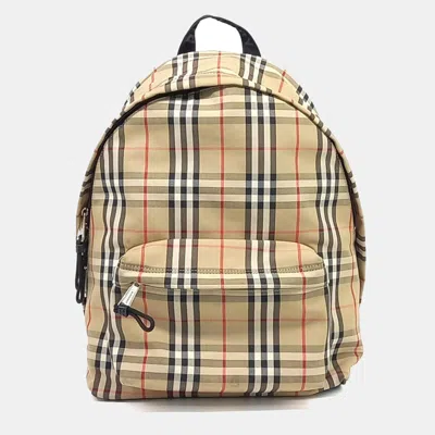 Pre-owned Burberry Beige Canvas Backpack In Sand