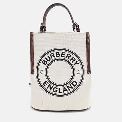 Pre-owned Burberry Beige Canvas Canvas Peggy Bucket Bag In Sand
