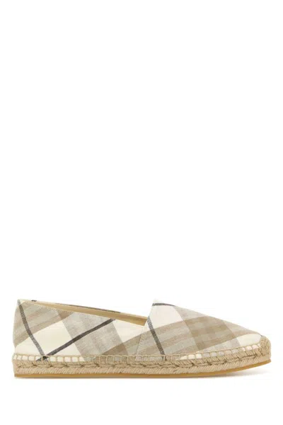 BURBERRY BEIGE CANVAS CHECK ESPADRILLES