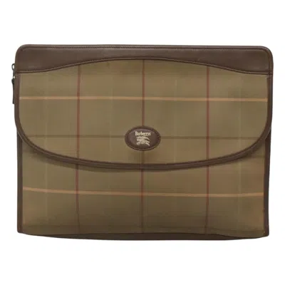 Pre-owned Burberry Beige Canvas Clutch Bag ()