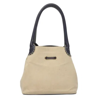Pre-owned Burberry Beige Canvas Tote Bag () In Sand