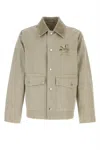 Burberry Cotton Jacket With Corduroy Collar And Embroidered Detail In Beige