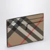 BURBERRY BURBERRY BEIGE CARD HOLDER WITH CHECK MOTIF