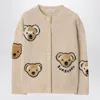BURBERRY BEIGE CARDIGAN IN WOOL WITH THOMAS BEAR AND FRIENDS