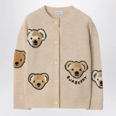 Burberry Beige Cardigan In Wool With Thomas Bear And Friends