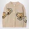 Burberry Beige Cardigan In Wool With Thomas Bear And Friends