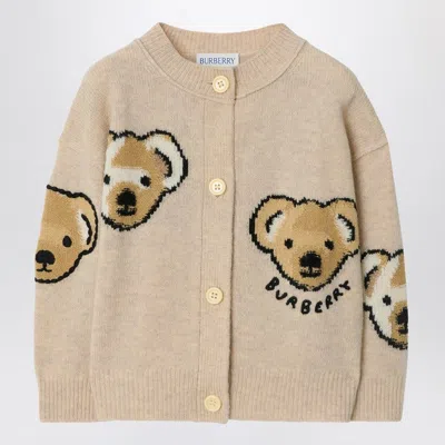 BURBERRY BEIGE CARDIGAN IN WOOL WITH THOMAS BEAR AND FRIENDS