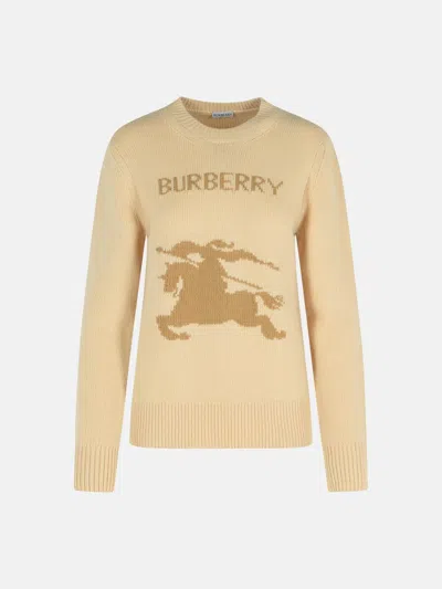 Burberry Beige Cashmere Blend Sweater In Sand