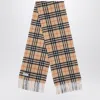 Burberry Beige Cashmere Check Scarf