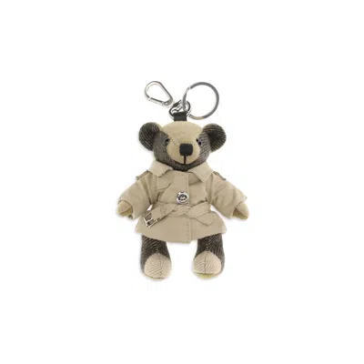 Burberry Beige Cashmere Keychain In Neutral
