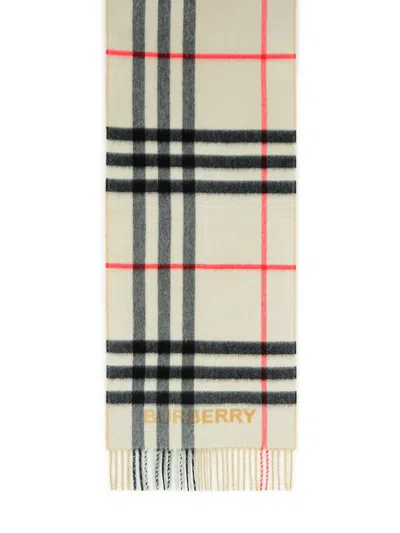 Burberry Beige Cashmere Mu Giant Scarf In Neutrals