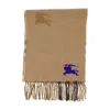 Burberry Beige Cashmere Reversible Scarf In Brown