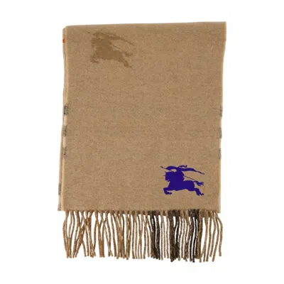 Burberry Beige Cashmere Reversible Scarf In Brown