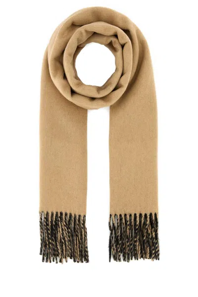 Burberry Beige Cashmere Reversible Scarf In Camel /black