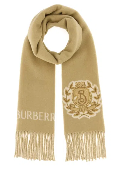 Burberry Beige Cashmere Scarf In Yellow