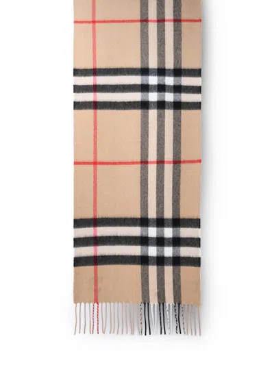Burberry Beige Cashmere Scarf In Sand