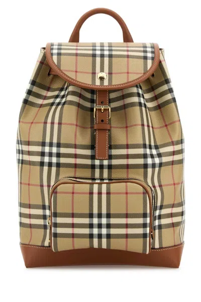 Burberry Beige Check Backpack